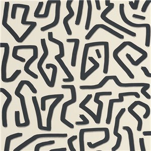 Casadeco|Moderne Kunsttapete mit Labyrinthmuster, Keith Haring inspiriert|Tapeten