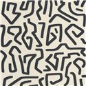Casadeco|Papier peint labyrinthe moderne blanc et noir inspiré de Keith Haring|Abstrait
