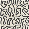 Casadeco|Papier peint labyrinthe moderne blanc et noir inspiré de Keith Haring|Abstrait