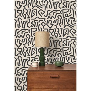 Casadeco|Modern art wallpaper with labyrinth pattern inspired by Keith Haring|Wallpaper 2
