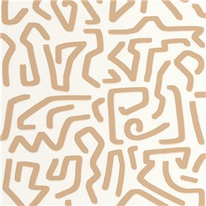 Casadeco|Papier peint bleu moderne avec formes de labyrinthe, inspiration Keith Haring|Abstrait