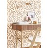 Casadeco|Moderne Tapete mit Labyrinthmuster in Weiß und Beige|Tapeten