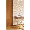 Casadeco|Modern wallpaper with labyrinth pattern in white and beige|Wallpaper