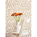 Casadeco|Moderne Tapete mit Labyrinthmuster in Weiß und Beige|Tapeten