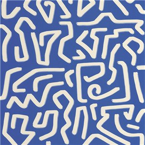 Casadeco|Modern art wallpaper with labyrinth pattern inspired by Keith Haring|Wallpaper