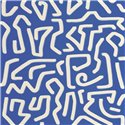 Casadeco|Papier peint bleu moderne avec formes de labyrinthe, inspiration Keith Haring|Abstrait