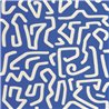 Casadeco|Modern blue wallpaper with labyrinth shapes, Keith Haring inspiration|Abstract