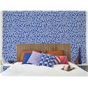Casadeco|Papier peint bleu moderne avec formes de labyrinthe, inspiration Keith Haring|Abstrait