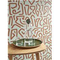 Casadeco|Modern art wallpaper with labyrinth pattern inspired by Keith Haring|Wallpaper