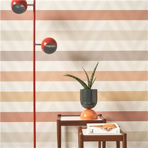 Casadeco|Papier peint géométrique avec formes rectangulaires blanc crème et noir|Rétro