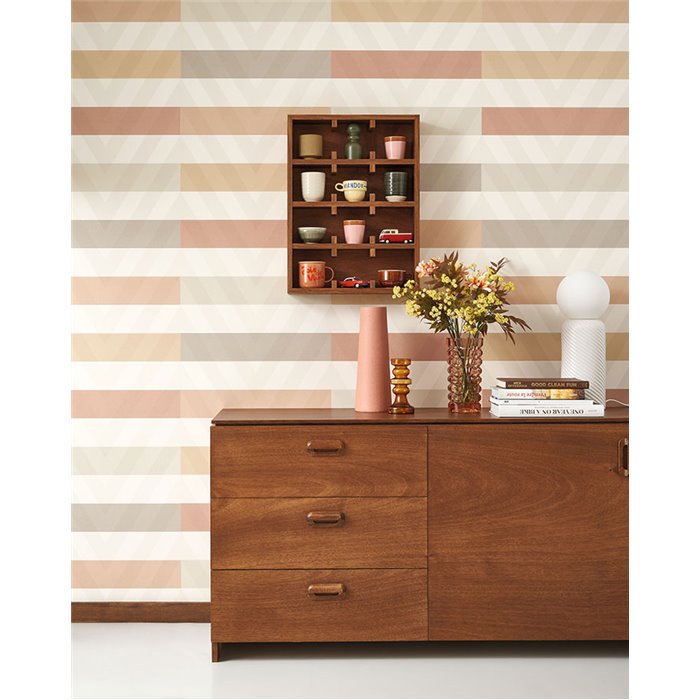 Casadeco|Horizontal striped wallpaper for living rooms|Stripes