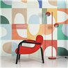 Casadeco|Geometrische Tapete im Pop-Art-Stil, bunt, ideal für Büros und moderne Räume|Modern
