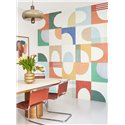 Casadeco|Geometrische Tapete im Pop-Art-Stil, bunt, ideal für Büros und moderne Räume|Modern