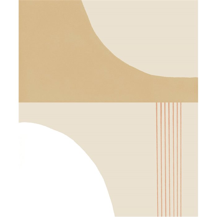Casadeco|Papier peint géométrique style Pop Art beige, idéal pour salon moderne|Moderne