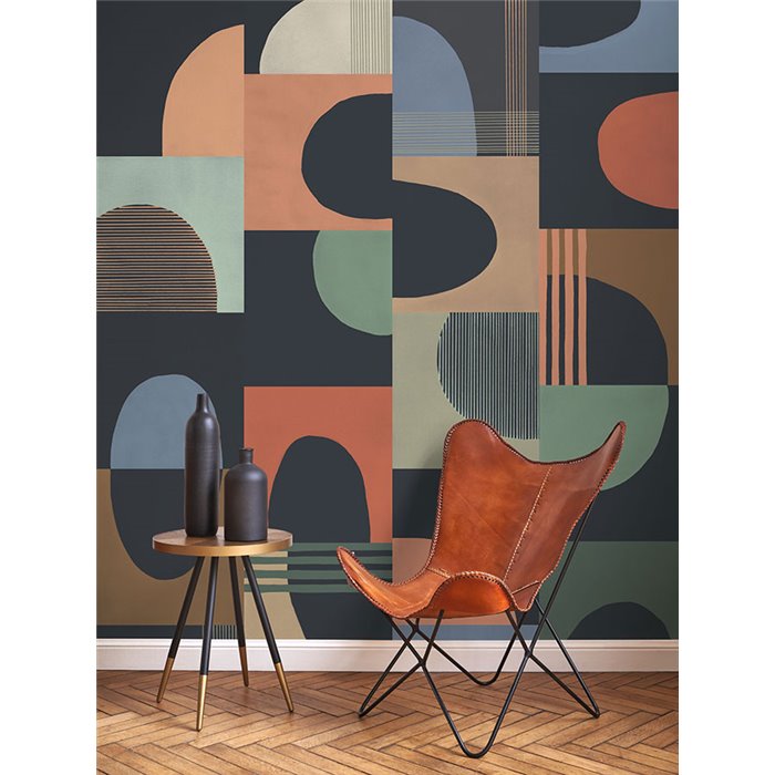 Casadeco|Papel pintado Arte Moderno tonos oscuros multicolor ideal locales comerciales|Moderno
