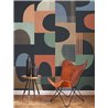 Casadeco|Modern Art wallpaper in dark multicolor tones, ideal for commercial spaces|Modern