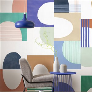 Casadeco|Papier peint effet vieilli couleur abricot|Papier Peint