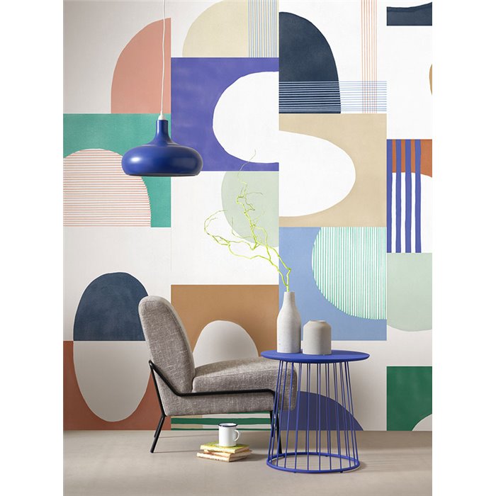 Casadeco|Pop-Art-Tapete mit geometrischen Formen für moderne Räume|Geometrisch