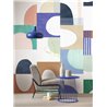 Casadeco|Papier peint Pop Art avec formes géométriques pour espaces modernes|Géométrique