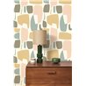 Casadeco|Papier peint abstrait avec formes géométriques organiques multicolores|Géométrique