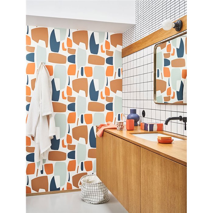 Casadeco|Papel pintado arte abastracto multicolor con formas geométricas|Moderno