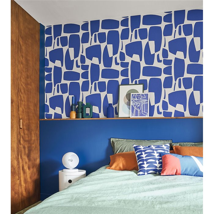 Casadeco|Papier peint géométrique bleu pour espaces modernes|Abstrait