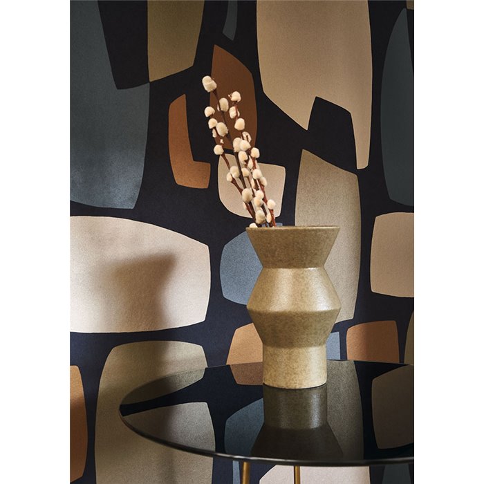 Casadeco|Moderne geometrische Kunsttapete in Schwarz|Modern