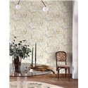 Casadeco|English-style floral wallpaper in white and beige|Floral