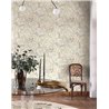 Casadeco|English-style floral wallpaper in white and beige|Floral