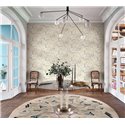 Casadeco|English-style floral wallpaper in white and beige|Floral