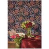 Casadeco|British-style floral wallpaper with large flowers in elegant tones|Floral