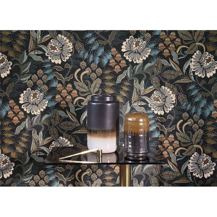 Casadeco|Papier peint fleurs style anglais pour salon et chambre élégants|Floral