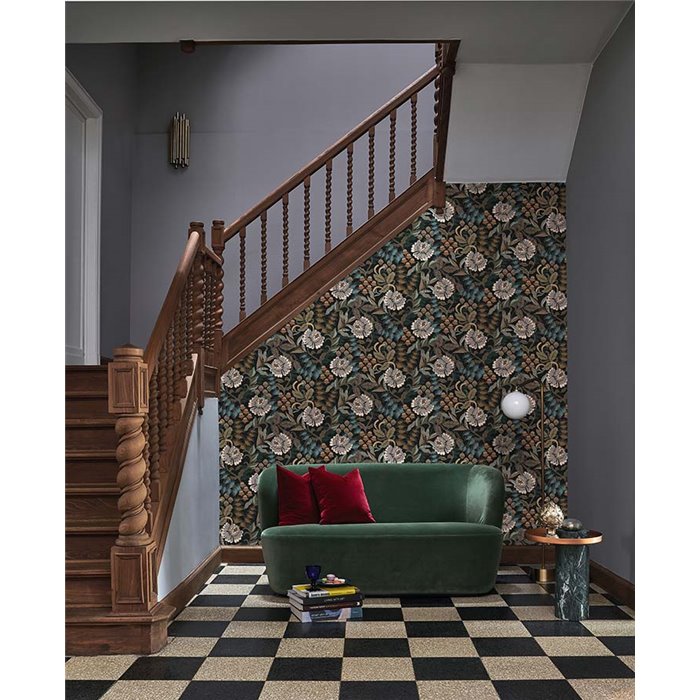 Casadeco|Englische Blumentapete für elegante Wohnzimmer und Schlafzimmer|Blumen