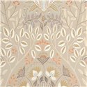 Casadeco|English-style beige floral wallpaper with heraldic shield motif|Floral