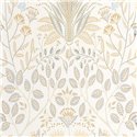 Casadeco|Weiße Blumentapete im englischen Stil, ideal für elegante Wohnzimmer|Blumen