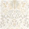 Casadeco|White floral wallpaper, English style, ideal for elegant living rooms|Floral