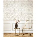 Casadeco|Weiße Blumentapete im englischen Stil, ideal für elegante Wohnzimmer|Blumen