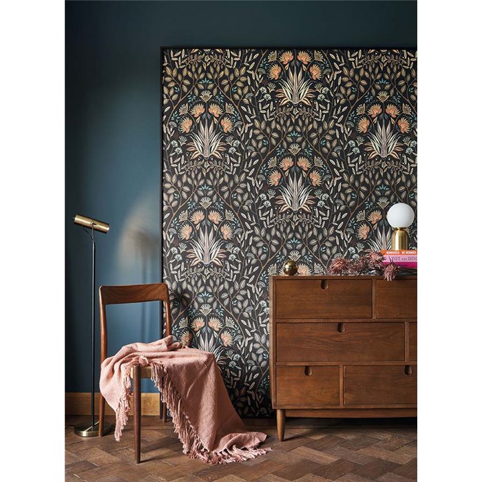 Casadeco|Papel pintado estilo ingles de flores para dormitorios elegantes|Floral