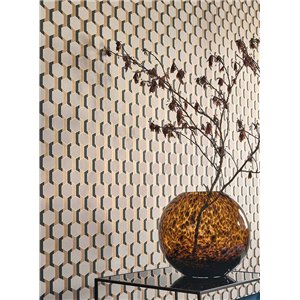 Casadeco|3D geometric black wallpaper with an elegant golden touch|Geometric 2