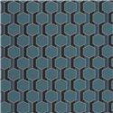 Casadeco|Papier peint motif nid d'abeille graphique 3D bleu paon|Bleu