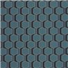 Casadeco|Papier peint motif nid d'abeille graphique 3D bleu paon|Bleu