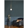 Casadeco|Papier peint motif nid d'abeille graphique 3D bleu paon|Bleu