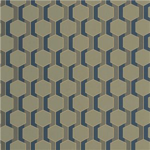Casadeco|3D geometric black wallpaper with an elegant golden touch|Geometric