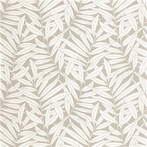 Casadeco|Papier peint botanique style anglais avec branches de fougères vert kaki|Papier Peint