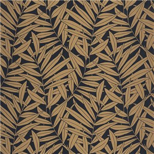 Casadeco|Papier peint botanique style anglais avec branches de fougères vert kaki|Papier Peint