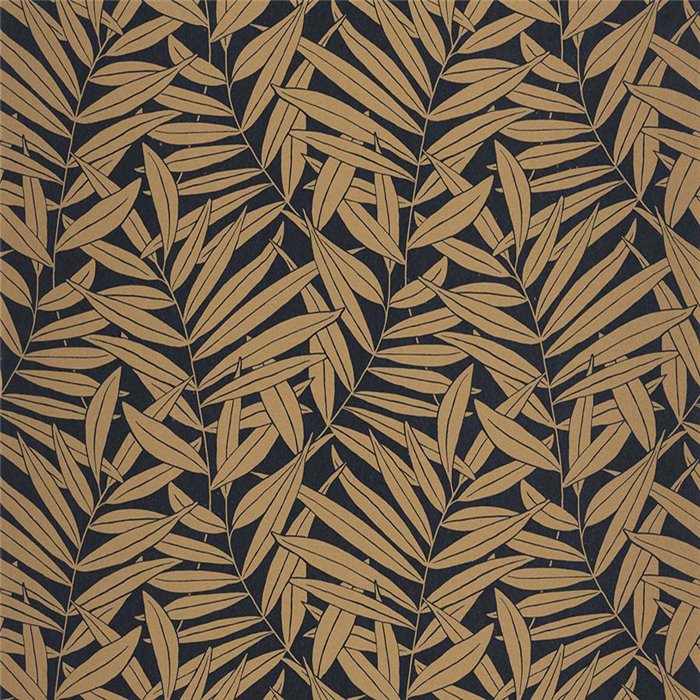 Papel pintado botánico con ramas de helechos negro y marrón - Casadeco Derby 89312877