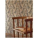 Papel pintado botánico con ramas de helechos negro y marrón - Casadeco Derby 89312877