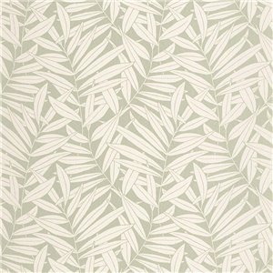 Casadeco|Papier peint botanique style anglais avec branches de fougères vert kaki|Papier Peint
