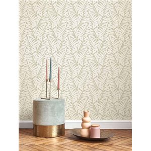 Casadeco|Japandi wallpaper with green natural fiber, oriental style|Wallpaper 2