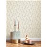 Casadeco|Wallpaper with fern branches in almond green|Wallpaper